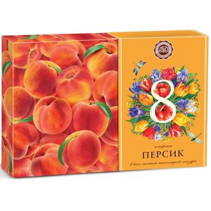 Персик в бело-темной глазури