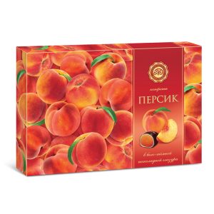 Персик в бело-темной глазури