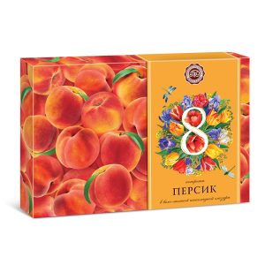 Персик в бело-темной глазури