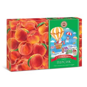 Персик в бело-темной глазури