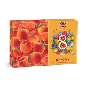 Персик в бело-темной глазури