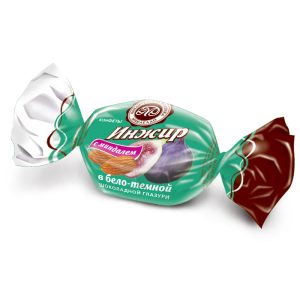 Инжир в бело-темной шоколадной глазури с миндалем