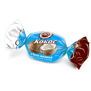 Кокос в бело-темной шоколадной глазури